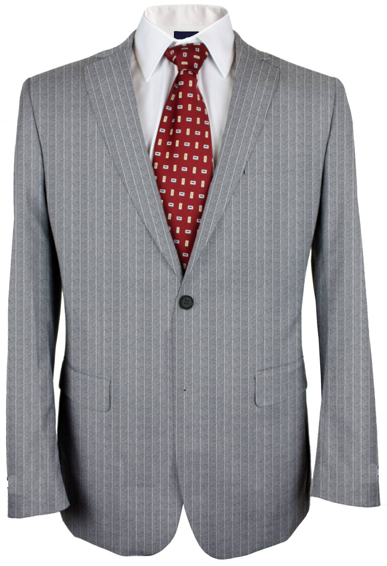 Grey Chalk Stripes Made To Measure Jacket - VBC0487_MTM_SJ