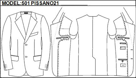 SLIM - SINGLE BREASTED, 2 BUTTONS,NOTCH  LAPEL JACKET-501_PISSANO_21