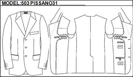 SLIM - SINGLE BREASTED, 3 BUTTONS,NOTCH  LAPEL JACKET-503_PISSANO_31