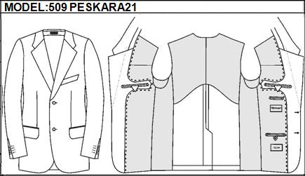 SLIM - SINGLE BREASTED, 2 BUTTONS,NOTCH  LAPEL JACKET-509_PESKARA_21