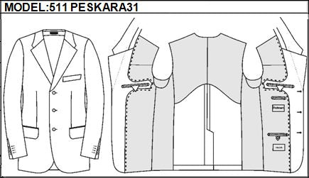 SLIM - SINGLE BREASTED, 3 BUTTONS,NOTCH  LAPEL JACKET-511_PESKARA_31