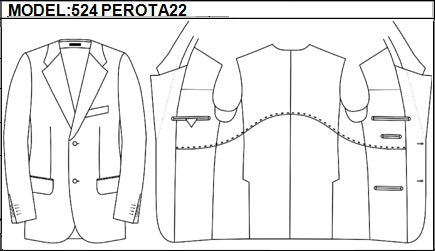 SLIM - SINGLE BREASTED, 2 BUTTONS,NOTCH  LAPEL JACKET-524_PEROTA_22
