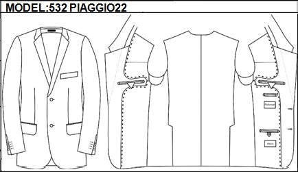 SLIM - SINGLE BREASTED, 2 BUTTONS,NOTCH  LAPEL JACKET-532_PIAGGIO_22
