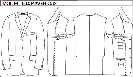 SLIM - SINGLE BREASTED, 3 BUTTONS,NOTCH  LAPEL JACKET-534_PIAGGIO_32