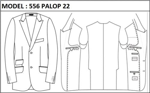 SLIM - SINGLE BREASTED, 2 BUTTONS,PEAK  LAPEL JACKET-556_PALOP_22