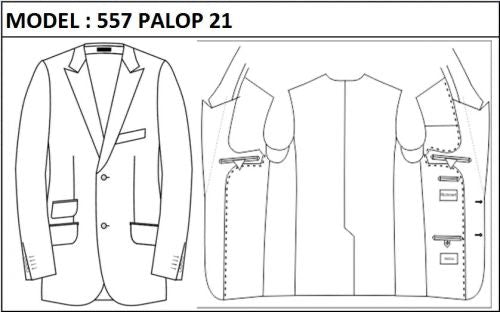 SLIM - SINGLE BREASTED, 2 BUTTONS,PEAK  LAPEL JACKET-557_PALOP_21