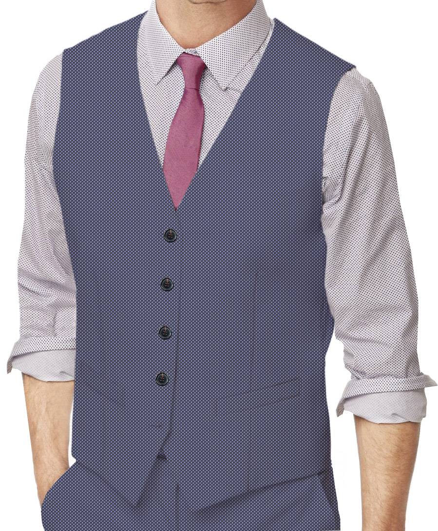 Jordy Blue Birdseye Made To Measure Vest - VBC0510_MTM_SV