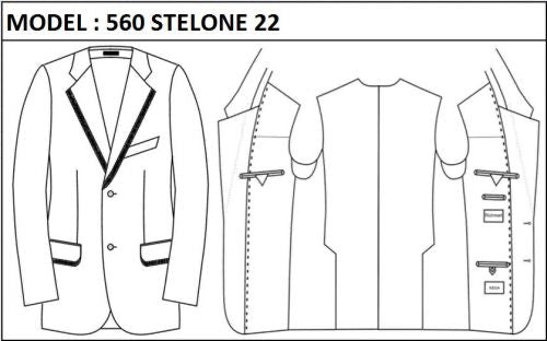 SLIM - SINGLE BREASTED, 2 BUTTONS,NOTCH  LAPEL JACKET-560_STELONE_22