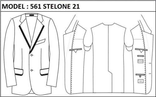 SLIM - SINGLE BREASTED, 2 BUTTONS,NOTCH  LAPEL JACKET-561_STELONE_21