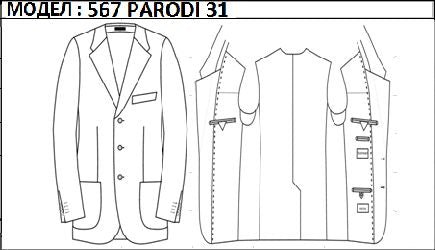 SLIM - SINGLE BREASTED, 3 BUTTONS,NOTCH  LAPEL JACKET-567_PARODI_31