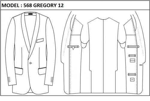 SLIM - SINGLE BREASTED, 1 BUTTONS,SCARF  LAPEL JACKET-568_GREGORY_12
