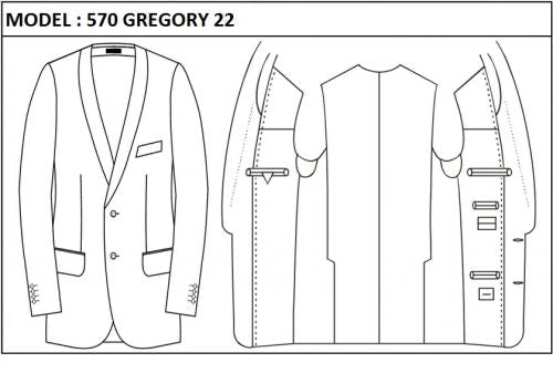 SLIM - SINGLE BREASTED, 2 BUTTONS,SCARF  LAPEL JACKET-570_GREGORY_22