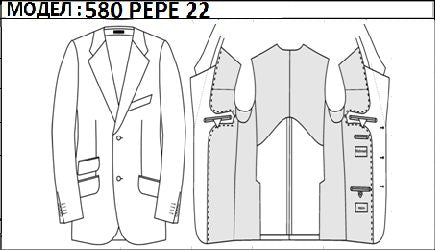 SLIM - SINGLE BREASTED, 2 BUTTONS,NOTCH  LAPEL JACKET-580_PEPE_22