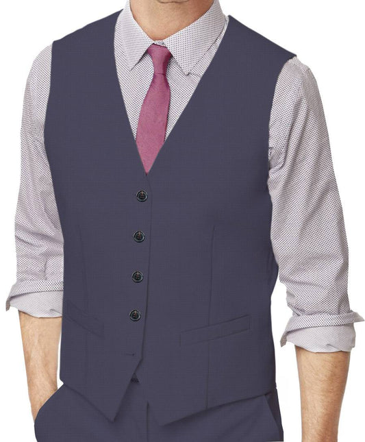 Smoky Violetish Navy Plain Made To Measure Vest - VBC0236_MTM_SV