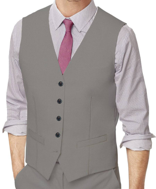 Foggy Grey Plain Made To Measure Vest - VBC0263_MTM_SV