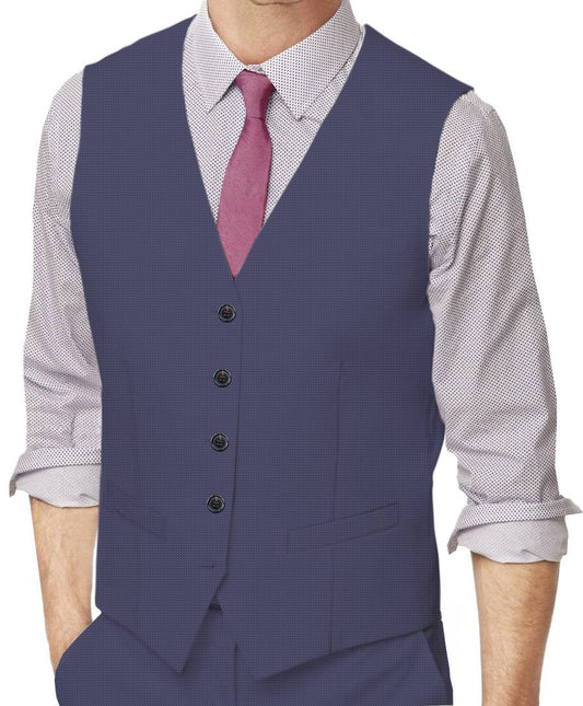 Comet Blue Plain Made To Measure Vest - VBC0533_MTM_SV