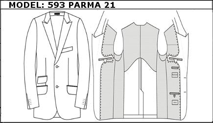 SLIM - SINGLE BREASTED, 2 BUTTONS,PEAK  LAPEL JACKET-593_PARMA_21