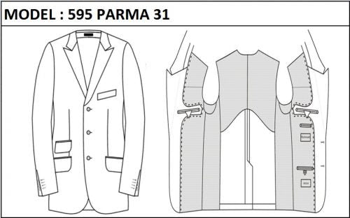 SLIM - SINGLE BREASTED, 3 BUTTONS,PEAK  LAPEL JACKET-595_PARMA_31