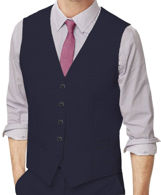 Black Rock Blue Plain Made To Measure Vest - VBC0535_MTM_SV