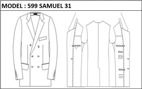 SLIM - DOUBLE BREASTED, 3 BUTTONS,NOTCH  LAPEL JACKET-599_SAMUEL_31