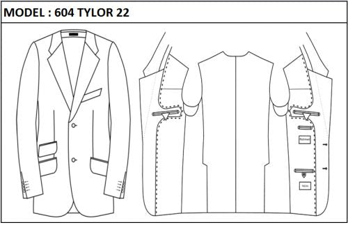 SLIM - SINGLE BREASTED, 2 BUTTONS,NOTCH  LAPEL JACKET-604_TAYLOR_22