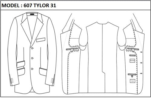 SLIM - SINGLE BREASTED, 3 BUTTONS,NOTCH  LAPEL JACKET-607_TAYLOR_31