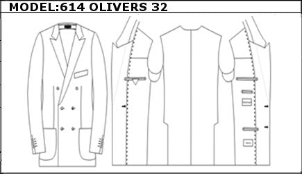 SLIM - DOUBLE BREASTED, 3 BUTTONS,PEAK  LAPEL JACKET-614_OLIVERS_32