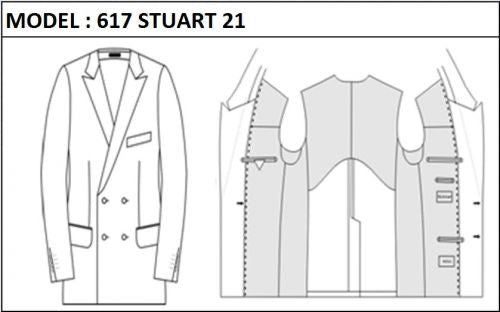 SLIM - DOUBLE BREASTED, 2 BUTTONS,PEAK  LAPEL JACKET-617_STUART_21