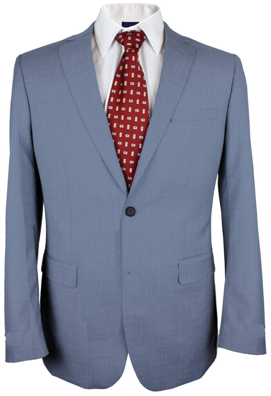 Bermuda Greyish Blue Pattern Made To Measure Jacket - VBC0301_MTM_SJ