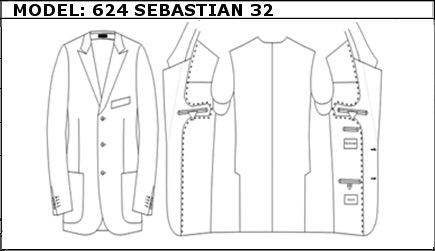 SLIM - SINGLE BREASTED, 3 BUTTONS,PEAK  LAPEL JACKET-624_SEBASTIAN_32