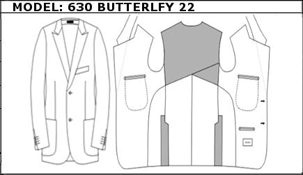 SLIM - SINGLE BREASTED, 2 BUTTONS,PEAK  LAPEL JACKET-630_BUTTERFLY_22