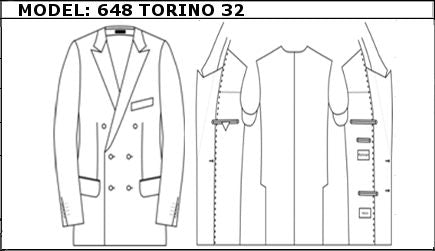 SLIM - DOUBLE BREASTED, 3 BUTTONS,PEAK  LAPEL JACKET-648_TORINO_32