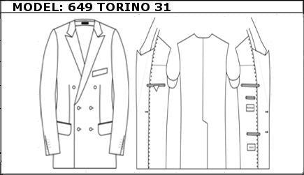 SLIM - DOUBLE BREASTED, 3 BUTTONS,PEAK  LAPEL JACKET-649_TORINO_31