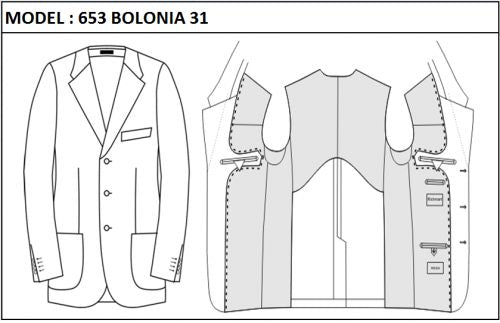 SLIM - SINGLE BREASTED, 3 BUTTONS,NOTCH  LAPEL JACKET-653_BOLONIA_31
