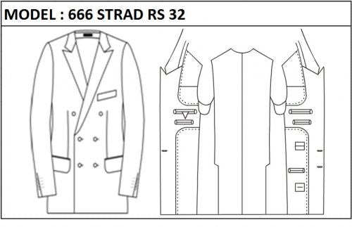 SLIM - DOUBLE BREASTED, 3 BUTTONS,PEAK  LAPEL JACKET-666_STRAD_RS_32