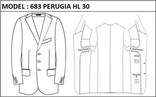 SLIM - SINGLE BREASTED, 3 BUTTONS,NOTCH  LAPEL JACKET-683_PERUGIA_HL_30