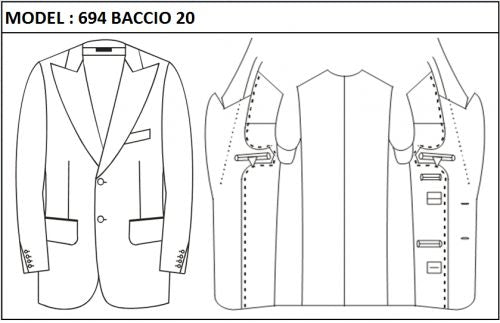 SLIM - SINGLE BREASTED, 2 BUTTONS,PEAK  LAPEL JACKET-694_BACCIO_20