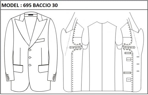 SLIM - SINGLE BREASTED, 3 BUTTONS,PEAK  LAPEL JACKET-695_BACCIO_30