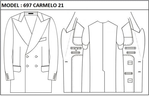 SLIM - DOUBLE BREASTED, 2 BUTTONS,PEAK  LAPEL JACKET-696_CARMELO_22