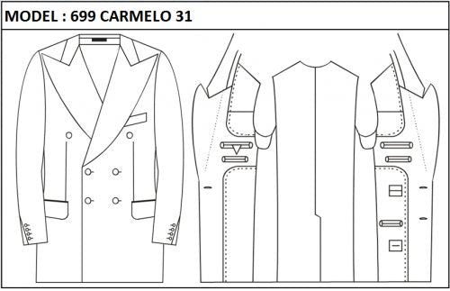 SLIM - DOUBLE BREASTED, 3 BUTTONS,PEAK  LAPEL JACKET-699_CARMELO_31