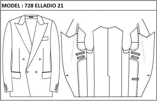 SLIM - DOUBLE BREASTED, 2 BUTTONS,PEAK  LAPEL JACKET-728_ELLADIO_21