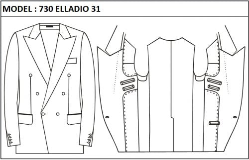 SLIM - DOUBLE BREASTED, 3 BUTTONS,PEAK  LAPEL JACKET-730_ELLADIO_31