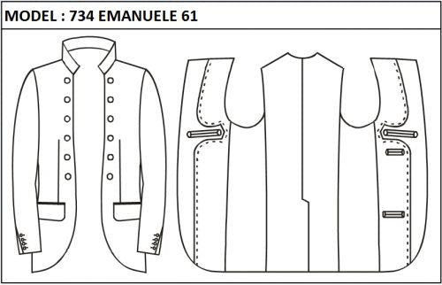 SLIM - SINGLE BREASTED, BOTH SIDES : 6+6 BUTTONS, NO LAPEL JACKET-734_EMANUELE_61