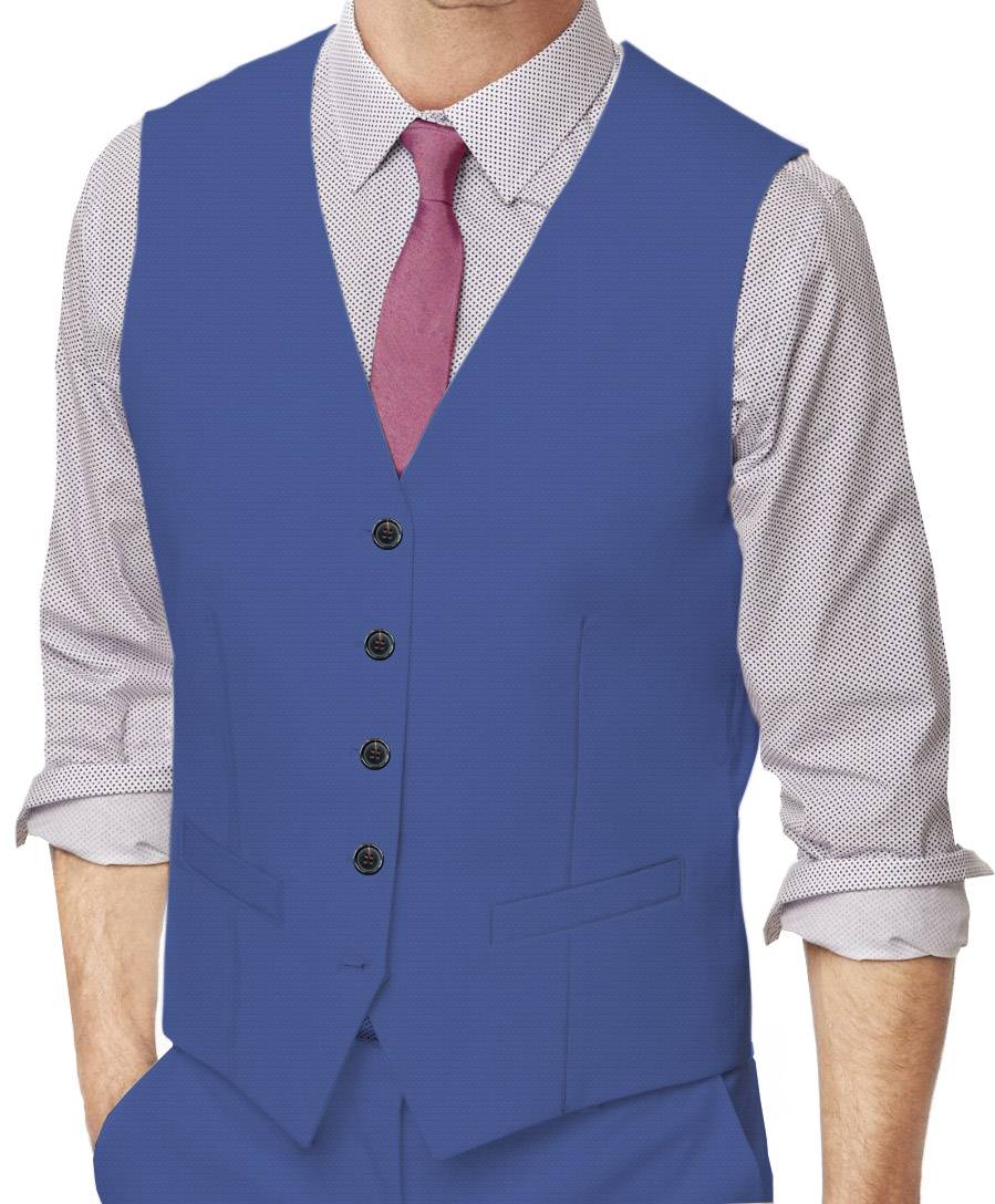 Rich Blue Plain Made To Measure Vest - VBC0345_MTM_SV