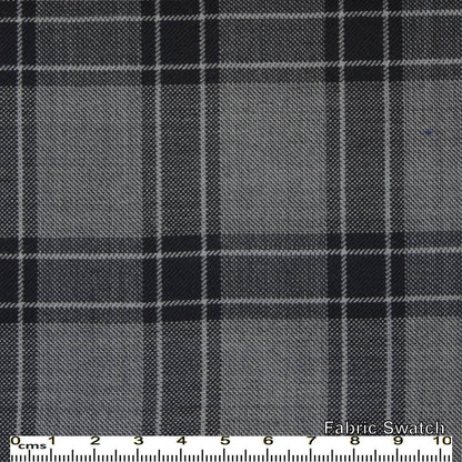 Mid Grey Plaid Made To Measure Vest - VBC0357_MTM_SV