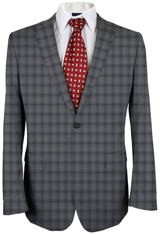 Mid Grey Plaid Made To Measure Jacket - VBC0359_MTM_SJ