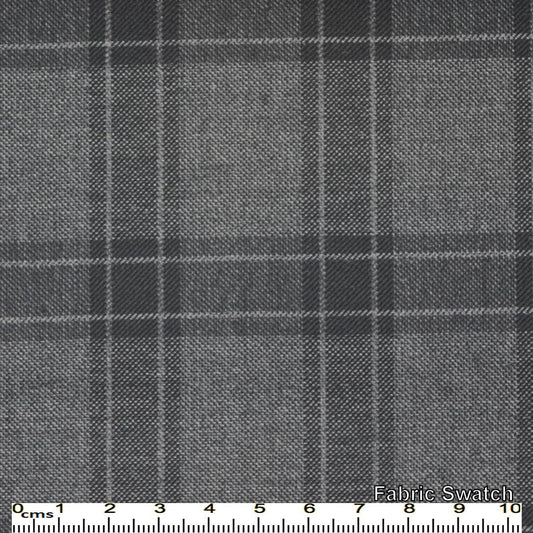 Mid Grey Plaid Made To Measure Vest - VBC0359_MTM_SV