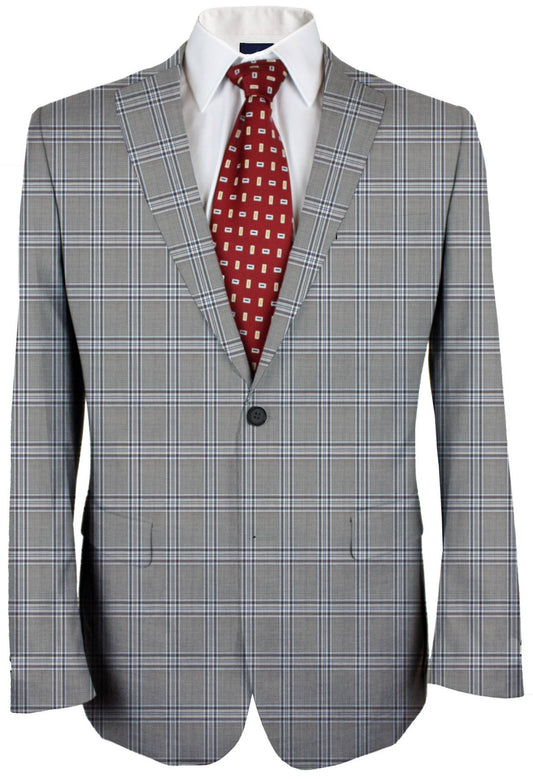 Mountain Mist Grey Plaid Made To Measure Jacket - VBC0370_MTM_SJ