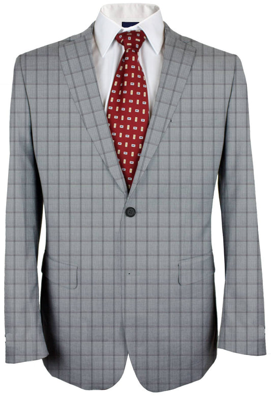 Grey Chateau Windowpane Made To Measure Jacket - VBC0371_MTM_SJ