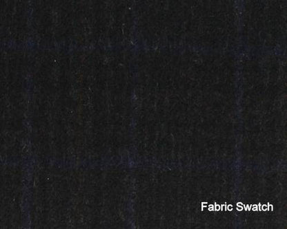 100% Cashmere Nero Grey Plaid Made To Measure Vest  - CER0069_MTM_SV